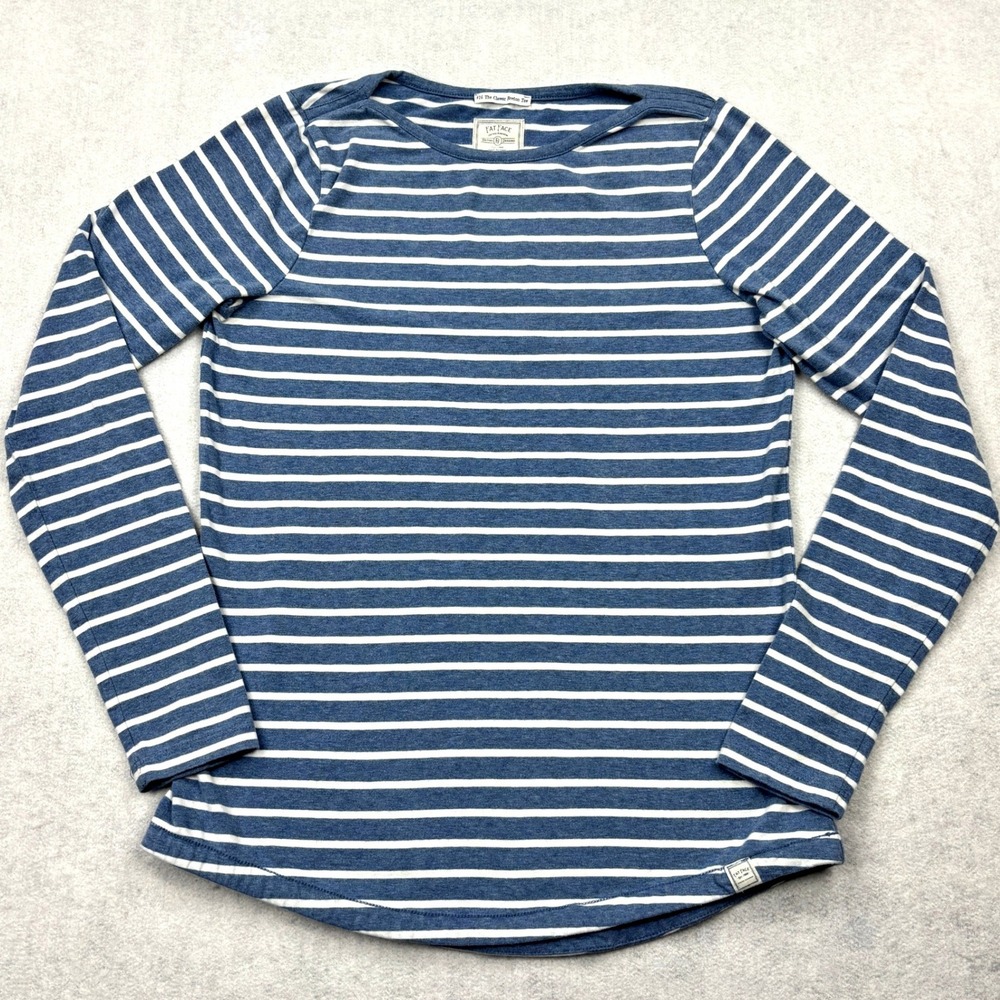 FatFace Shirt Womens US 4 UK 8 Blue White Striped The Classic Breton Long Sleeve